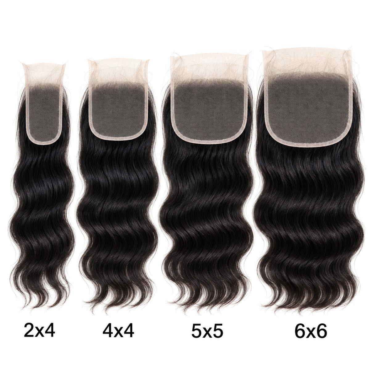 ZYRA lace closure sizes 2x4 4x4 5x5 and 6x6